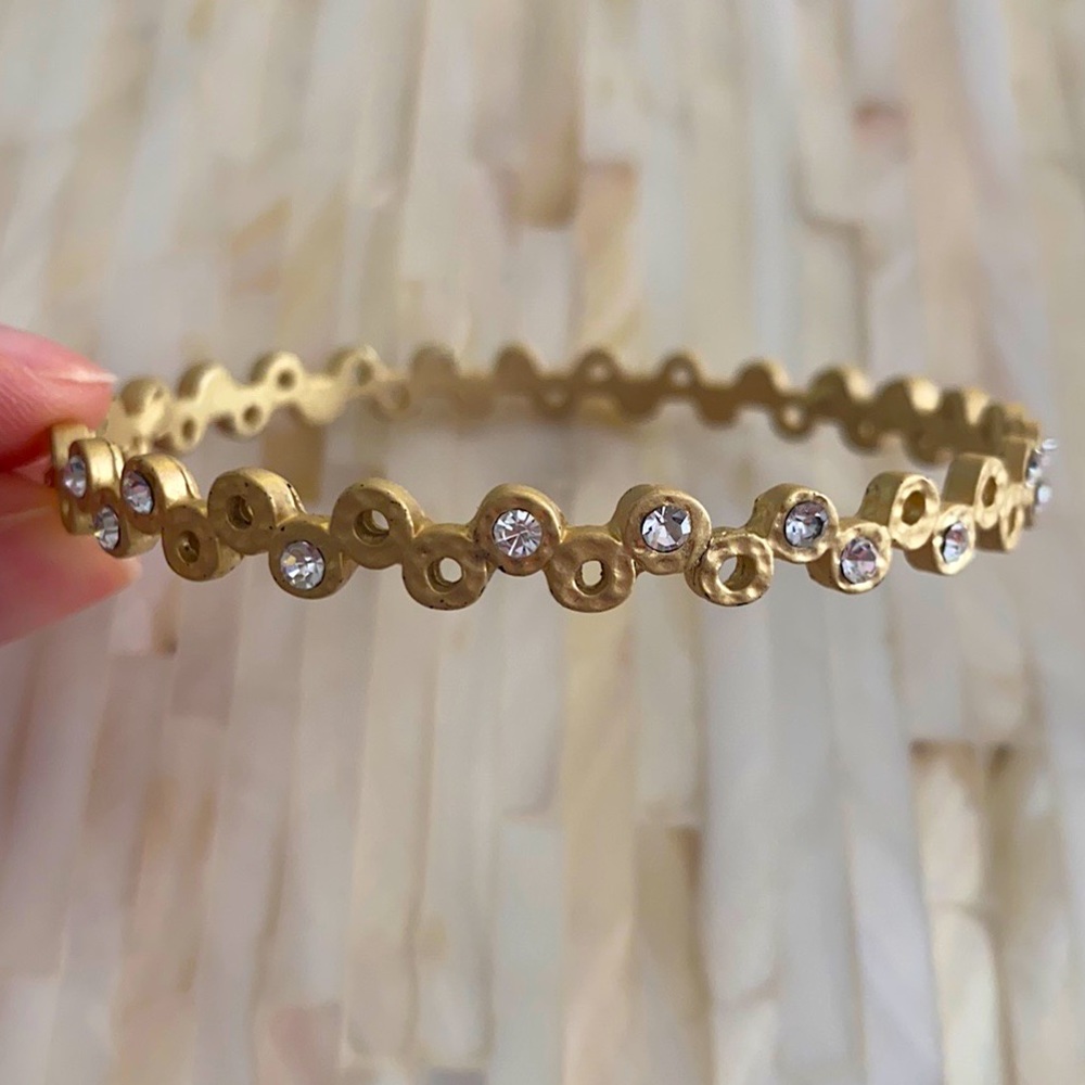 Gold Rhinestone Bangle. - image 1